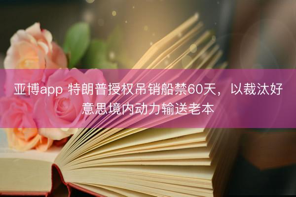 亚博app 特朗普授权吊销船禁60天，以裁汰好意思境内动力输送老本